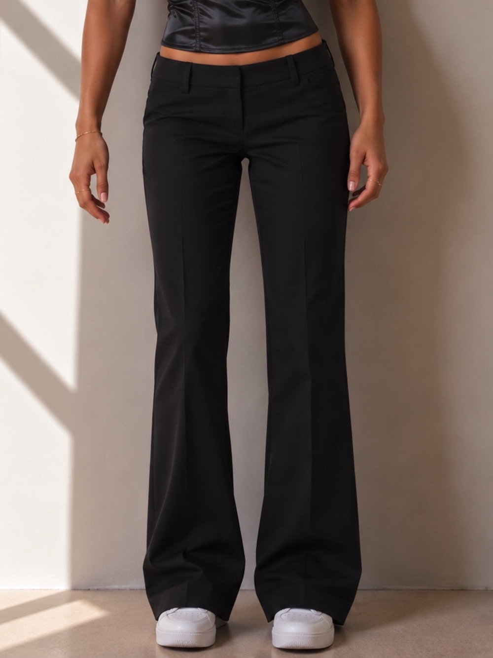 Y2K Suzy Shier Black Low Rise Wide Leg Trousers